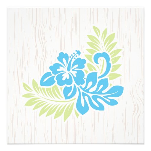 Tropical Hawaiian Invitation Turquoise
