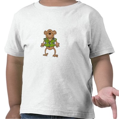 Tropical Hawaiian Monkey Tee Shirt by toddlersplace