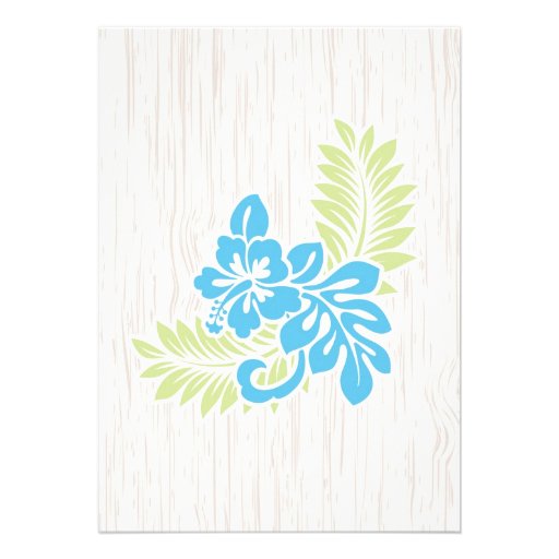 Tropical Hawaiian Wedding Invitation Turquoise