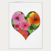 Tropical Heart Card by naturespaintbox Tropical Heart Card