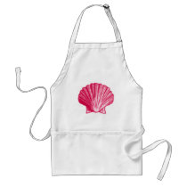 Tropical Hibiscus Blush Pink Sea Shell Apron