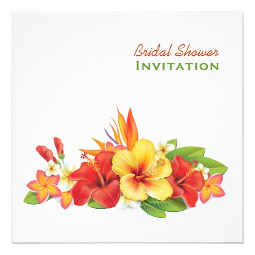 Tropical Hibiscus Bridal Shower Invitation