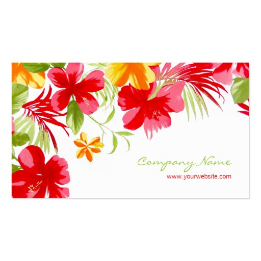Tropical Hibiscus business card (back side)