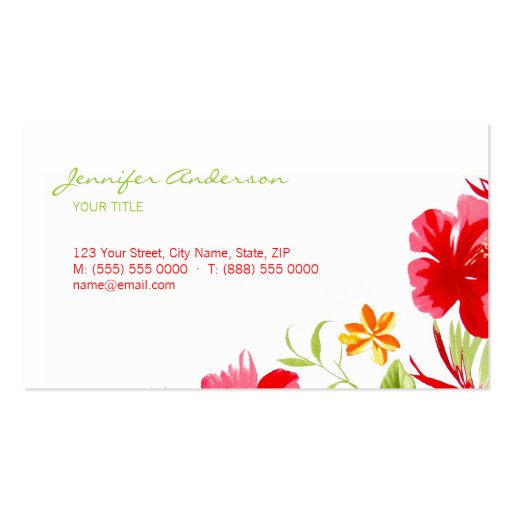 Tropical Hibiscus business card
