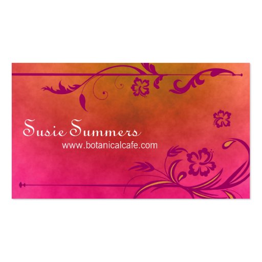 Tropical Hibiscus Cafe Restaurant Business Card (front side)