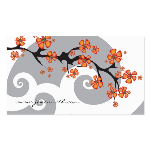 Tropical Hibiscus Flowers Fusion Swirls Modern Business Card Templates (back side)