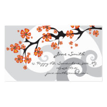 Tropical Hibiscus Flowers Fusion Swirls Modern Business Card Templates