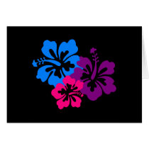 Tropical Hibiscus Flowers in Bright Colors Greeting Cards
