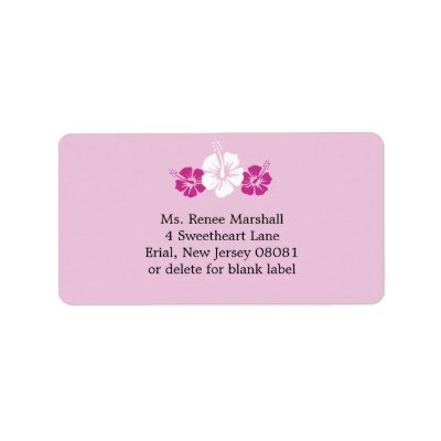 Tropical Hibiscus Flowers Personalized Address Label