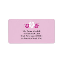 Tropical Hibiscus Flowers Personalized Address Label