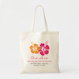 Tropical Hibiscus Flowers Wedding Guest Bags