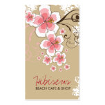 Tropical Hibiscus Pink Flower Vintage Modern Chic business cards