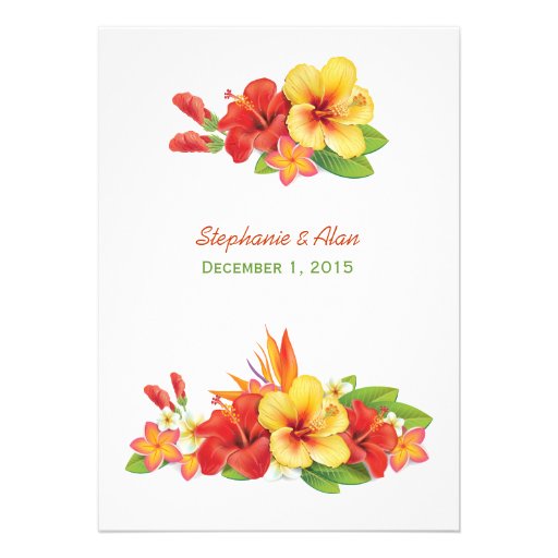 Tropical Hibiscus Wedding Invitation