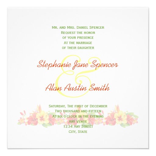 Tropical Hibiscus Wedding Invitation