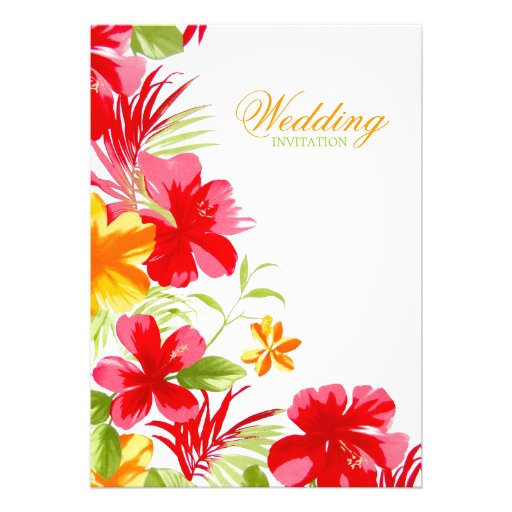 Tropical Hibiscus Wedding invitation