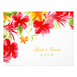 Tropical Hibiscus Wedding RSVP card Personalized Invitations