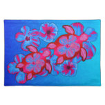 Tropical Honu Turtles And Hibiscus Flowers Place Mat