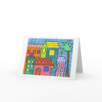 "Tropical Houses" Card
