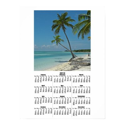 Tropical Island Beach 2012 Calendar Poster Print print