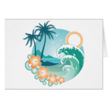 Tropical Island Greeting Cards
