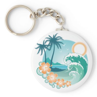 Tropical Island Keychain