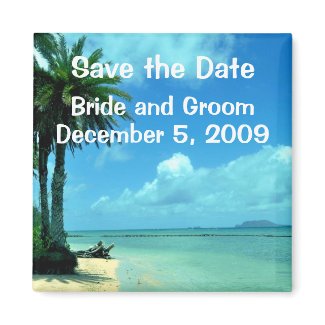 Tropical Island Save the Date Magnet magnet