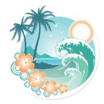 Tropical Island Sticker