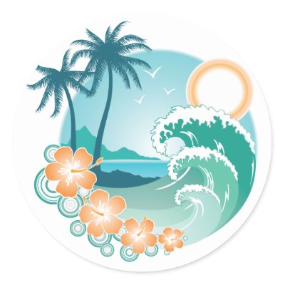 Tropical Island stickers