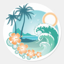 Tropical Island Sticker