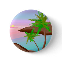 Tropical Island Sunset Button
