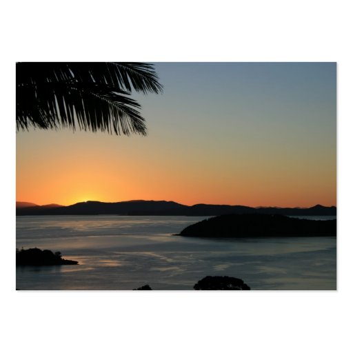 Tropical Island Sunset - Gift Certificate Business Cards (front side)