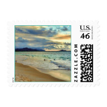 Tropical Island Sunset Postage