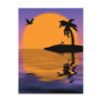 Tropical Island Sunset Postcard