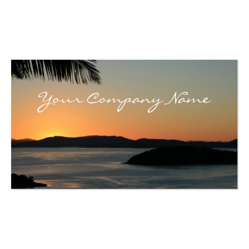 Tropical Island Sunset - Travel Business Cards (front side)