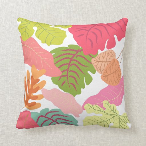 Tropical Jungle Leaves Pip Pip Hooray Vector Art Throw Pillow Zazzle
