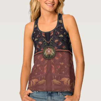 Tropical Latticework Clutch Tank Top