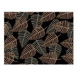 Tropical Leaf Pattern in Brown, Gray and Black. Post Card