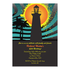 Tropical Lighthouse Invitation