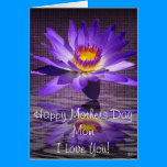 Tropical Lily Reflections Mothers Day Card cards