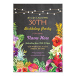 Tropical Luau Aloha Chalk Birthday Party Invite