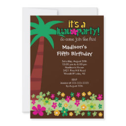 Tropical Luau Birthday Pool Party Invitation invitation