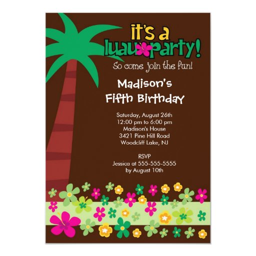 Tropical Luau Birthday Pool Party Invitation  Zazzle