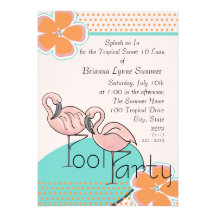 Tropical Luau Party Custom Invitations