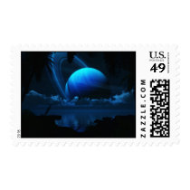 space, sci-fi, blue, tropical, ocean, clouds, graphic designer stamps, desktop wallpaper, Stamp with custom graphic design
