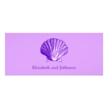 Tropical Moonlight Purple Shell Wedding Invitation