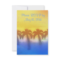 tropical  morning wedding personalized announcements