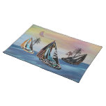 Tropical Neon Sailboats American Mojo Pillow Place Mats