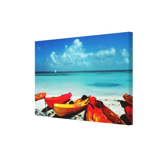 Tropical Ocean Kayak Canvas Canvas Print | Zazzle