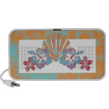 Tropical Orange, Pink, Blue, and White Arrangement Notebook Speakers