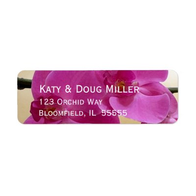 Tropical orchid flower labels for the DIY bride